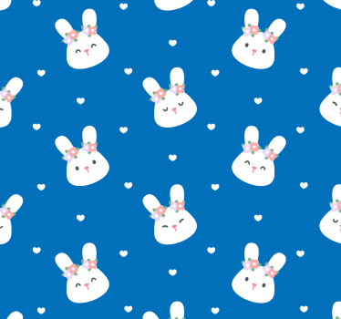 Tapeta zwierzęta wzór króliczka - TenStickers