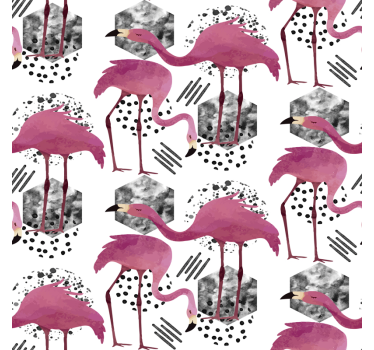 Tapeta vintage zwierzęta flamingi - TenStickers