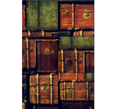 Tapeta do sypialni vintage walizki - TenStickers