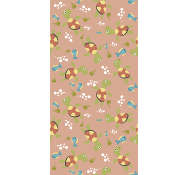 Tapeta dla dzieci szczęśliwe żółwie pływające - TenStickers