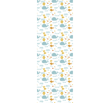 Tapeta zwierzęta słodkie wieloryby oceaniczne - TenStickers