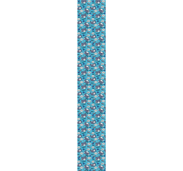 Tapeta koty niebieski wzór - TenStickers