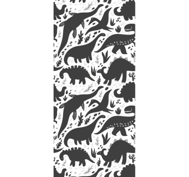 Tapeta ze zwierzętami Czarny wzór dinozaura - TenStickers