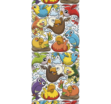 Tapeta ptaki zabawny wzór papugi - TenStickers