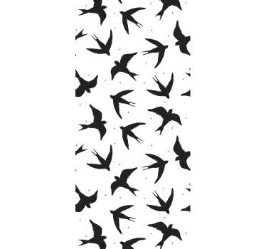 Tapeta ptaki wzór latających jaskółek - TenStickers