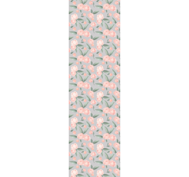 Tapeta do sypialni akwarelowe różowe kwiaty - TenStickers