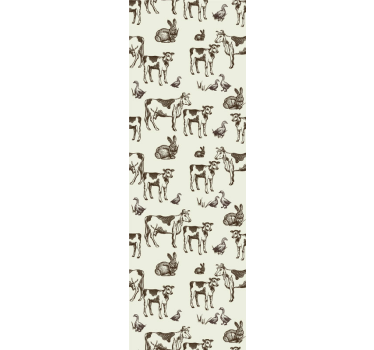 Tapeta ze zwierzętami Zwierzęta retro - TenStickers