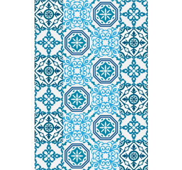 Tapeta do salonu Niebieskie płytki - TenStickers