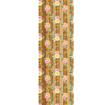Tapeta kwiaty paski kwiatowe - TenStickers