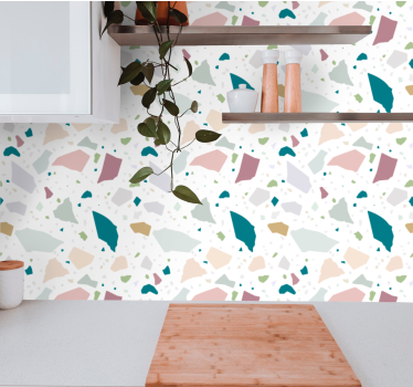 Tapeta do kuchni kolorowe geometryczne lastryko - TenStickers