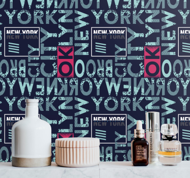 Tapeta Nowy Jork typografia miejska - TenStickers