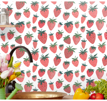 Tapeta do kuchni słodkie truskawki - TenStickers