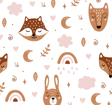 Tapety ze zwierzętami zabawny las - TenStickers