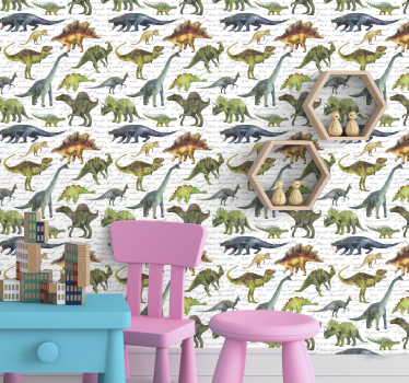 Tapeta do pokoju dziecięcego Realistyczne dinozaury - TenStickers