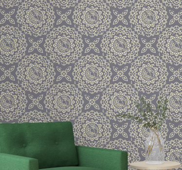 Nowoczesna tapeta do salonu Szare nowoczesne ozdoby - TenStickers