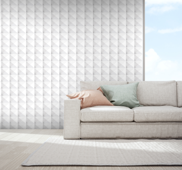 Tapeta 3D do sypialni Biały kwadrat tapety 3d - TenStickers