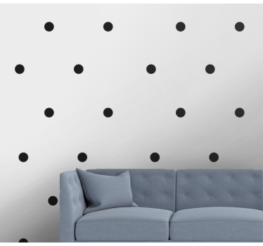 Tapeta abstrakcyjna Czarne kropki w stylu nordyckim - TenStickers