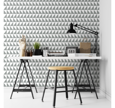 Tapeta do biura szary wzór geometryczny - TenStickers