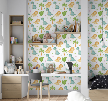 Tapeta dinozaury czas na zabawę z dinozaurami - TenStickers