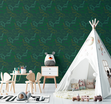 Tapeta dinozaury gryzmoły dinozaurów - TenStickers