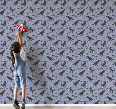 Tapeta dinozaury zabawa wzorami dinozaurów - TenStickers