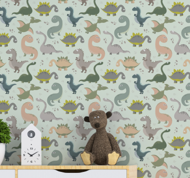 Tapeta dinozaury zabawne ilustracje dinozaurów - TenStickers