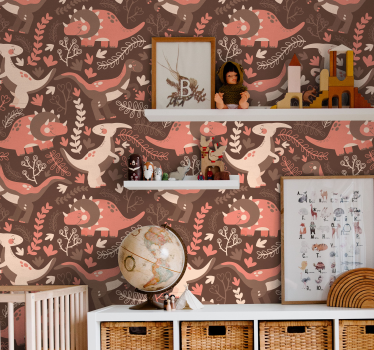 Tapeta dinozaury zabawny wzór dinozaura - TenStickers