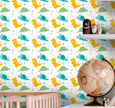 Tapeta dinozaury parada dinozaurów - TenStickers