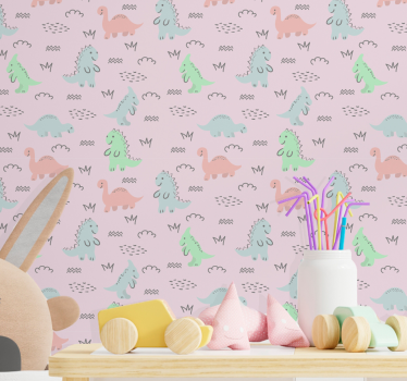 Tapeta dinozaury zabawne motywy dinozaurów - TenStickers