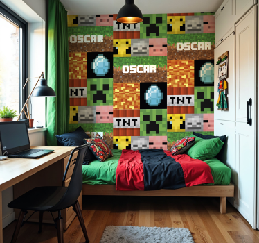 Tapeta dla nastolatka geometryczny wzór do gier - TenStickers