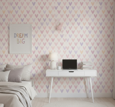 Tapeta dla nastolatka w pastelowe serca - TenStickers
