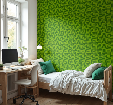 Tapeta dla nastolatka zielony kwadratowy projekt do gier - TenStickers