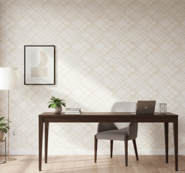 Tapeta do biura wzór minimalistycznych linii geometrycznych - TenStickers