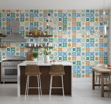 Tapeta do kuchni mix płytek porcelanowych - TenStickers