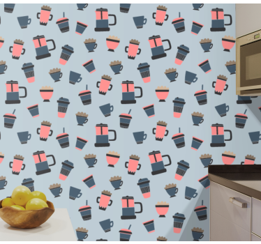 Tapeta do kuchni motywy kubków do kawy - TenStickers