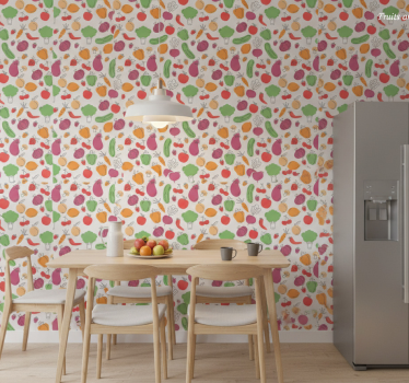 Tapeta do kuchni owoce i warzywa - TenStickers