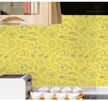 Tapeta do kuchni owocne szkice - TenStickers
