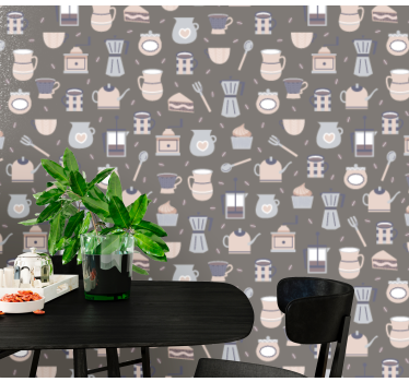 Tapeta do kuchni projekt motywu kawiarni - TenStickers