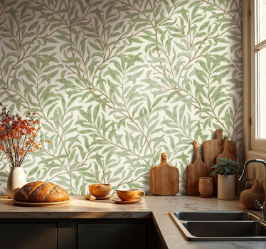 Tapeta do kuchni rośliny botaniczne zielone - TenStickers