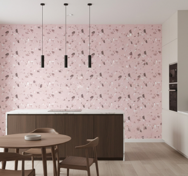 Tapeta do kuchni różowa teksturowana podłoga - TenStickers