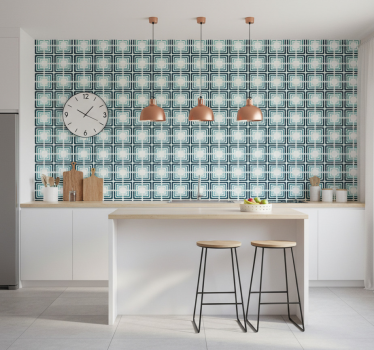Tapeta do kuchni w abstrakcyjne wzory geometryczne - TenStickers