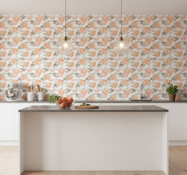 Tapeta do kuchni w brzoskwiniowe kwiaty - TenStickers
