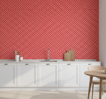 Tapeta do kuchni w czerwone kropki - TenStickers