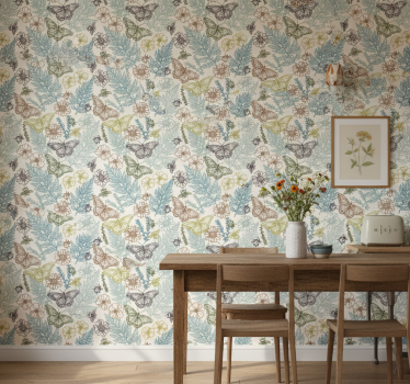Tapeta do kuchni w stylu vintage kwiatowym - TenStickers