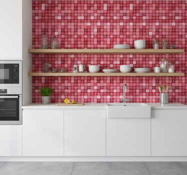 Tapeta do kuchni z mozaiką żywiczną i szklaną - TenStickers