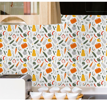 Tapeta do kuchni zbiory warzyw - TenStickers
