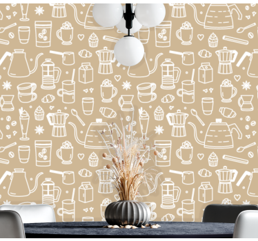 Tapeta do kuchni zespół z motywem kawiarni - TenStickers