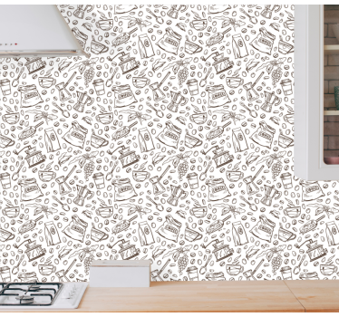 Tapeta do kuchni zespół z motywem kawy - TenStickers