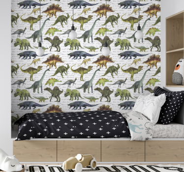 Tapeta do pokoju dziecięcego Realistyczne dinozaury - TenStickers