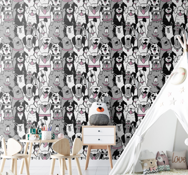 Tapeta do pokoju dziecięcego rysunkowe psy - TenStickers